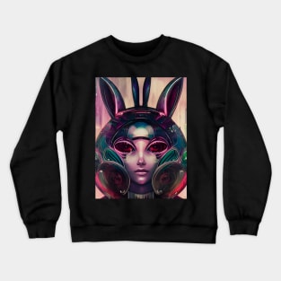 Cyberpunk Bunny is Watching You Crewneck Sweatshirt